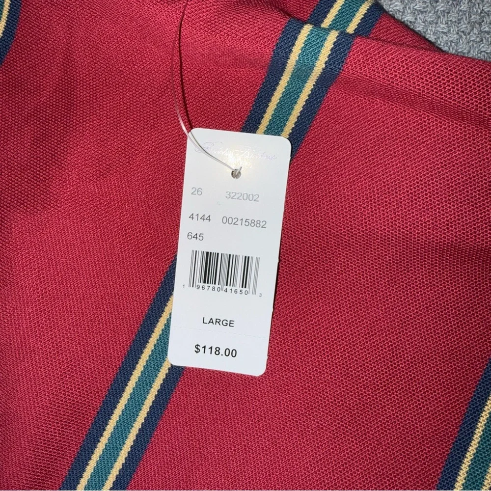 Brooks Brothers 2 shirt bundle- maroon Polo with Green/Navy Stripes & Navy polo